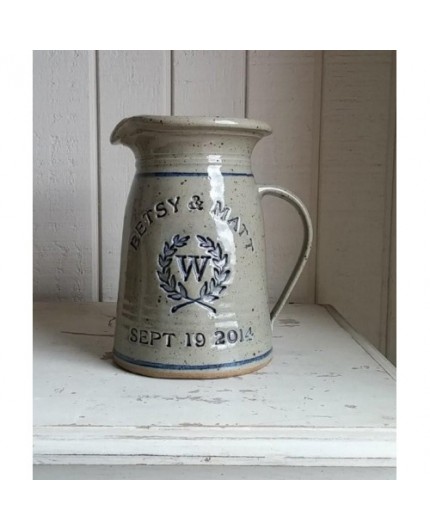 Personalized Pitcher makes a great gift of pottery for any ocassion