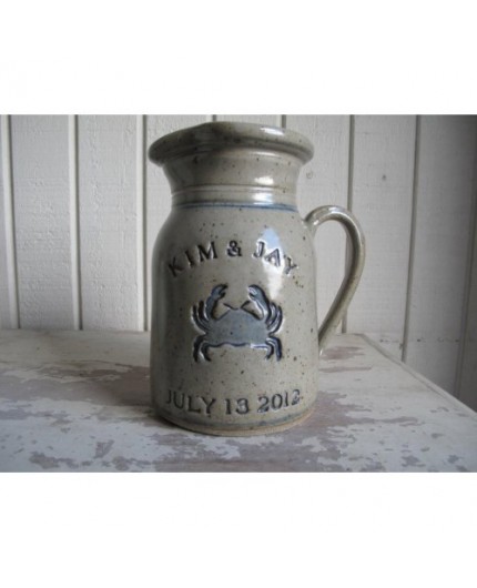 Personalized Pitcher makes a great gift of pottery for any occasion